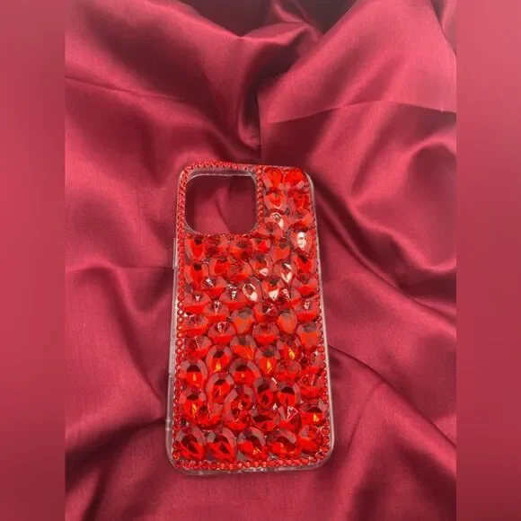 Luxury Red Crystal iPhone 16 Pro Max Case - Picture 6 of 6